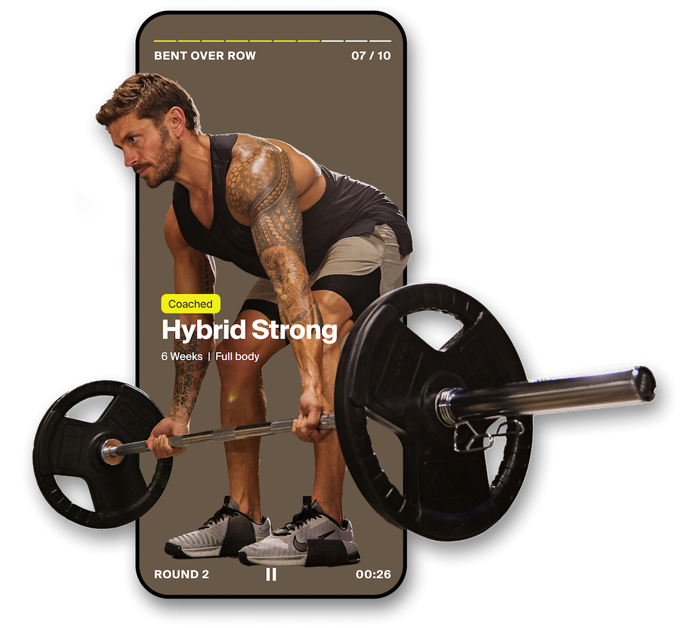 Man doing a deadlift with barbell on Centr app