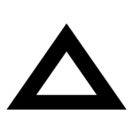 Black triangle outline on a white background