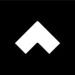 Tonal logo of a white caret symbol on black background