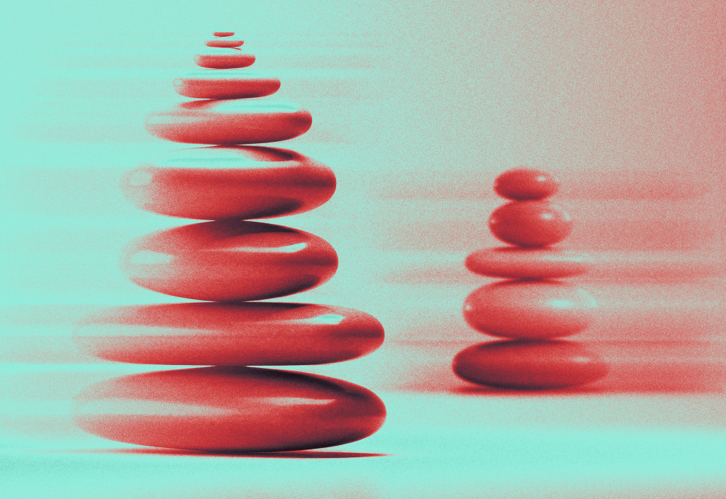 Graphic illustration of meditation rocks