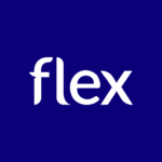 Flex watermark on blue background