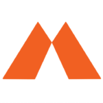 Momentous logo of two abstract orange shapes