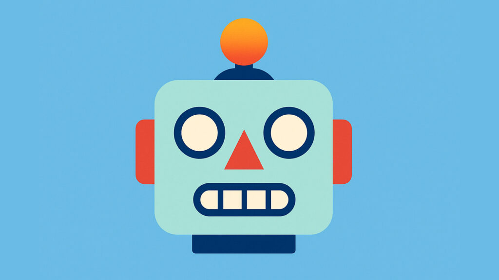 Graphic illustration of a robot head