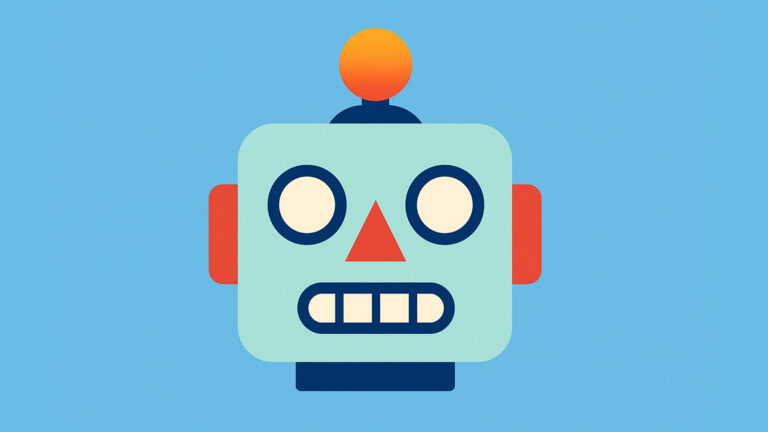 Graphic illustration of a robot head
