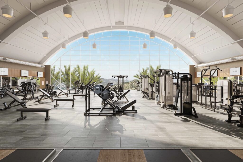 Spacious interior of a Life Time gym floor