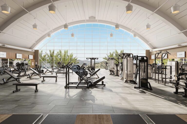 Spacious interior of a Life Time gym floor