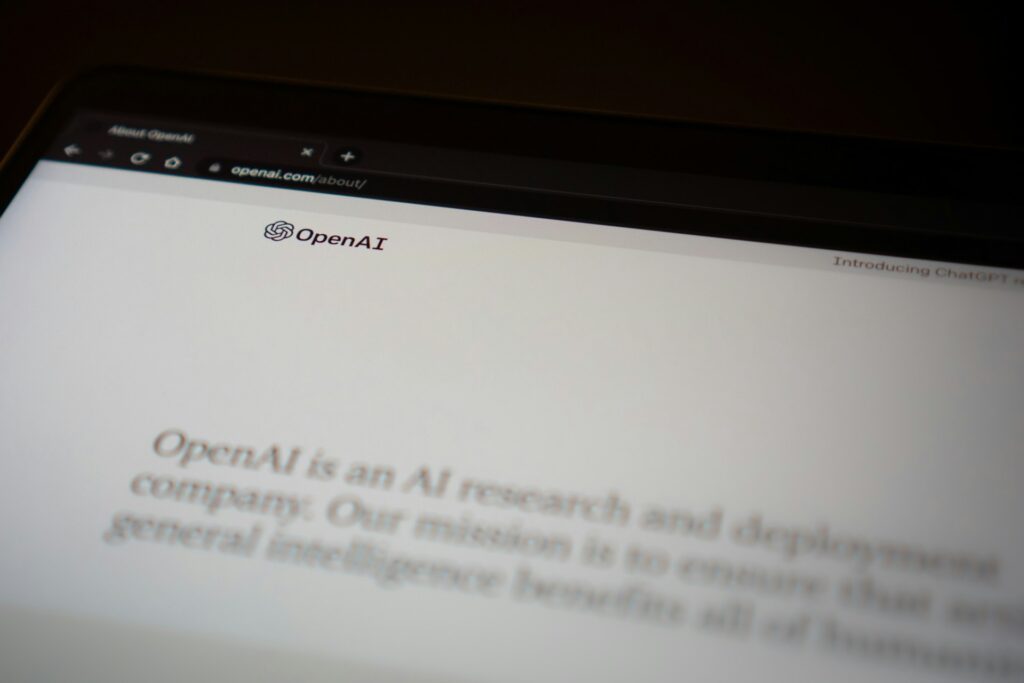 OpenAI browser on a computer screen