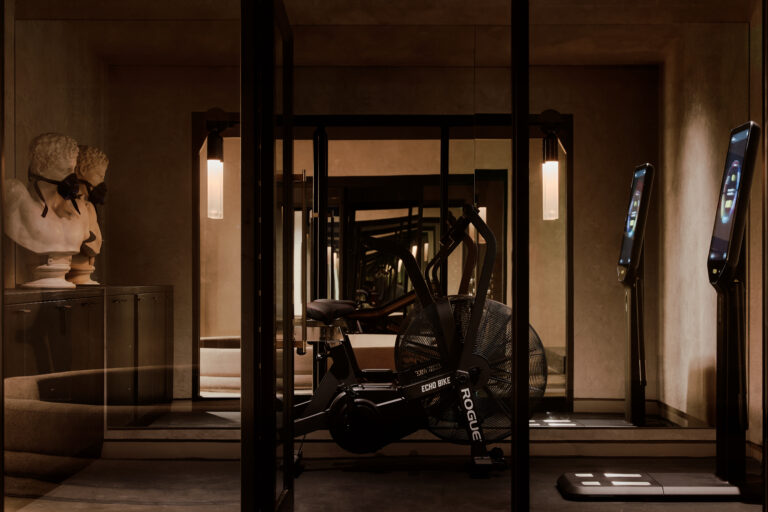 An exercise bike and body scanner at Remedy Place in Soho