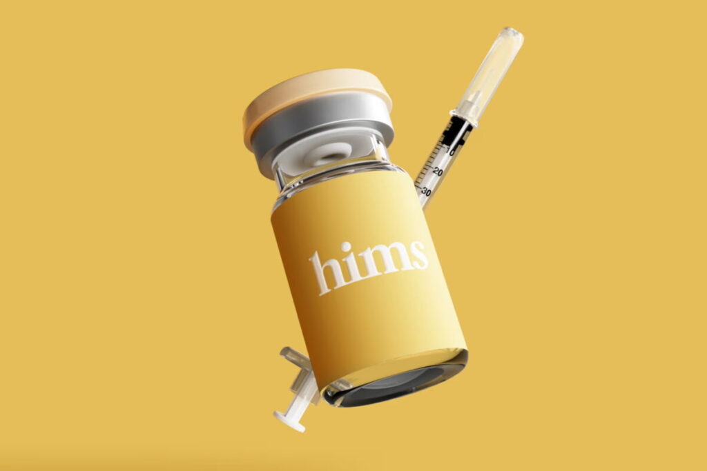 Hims product with a yellow background