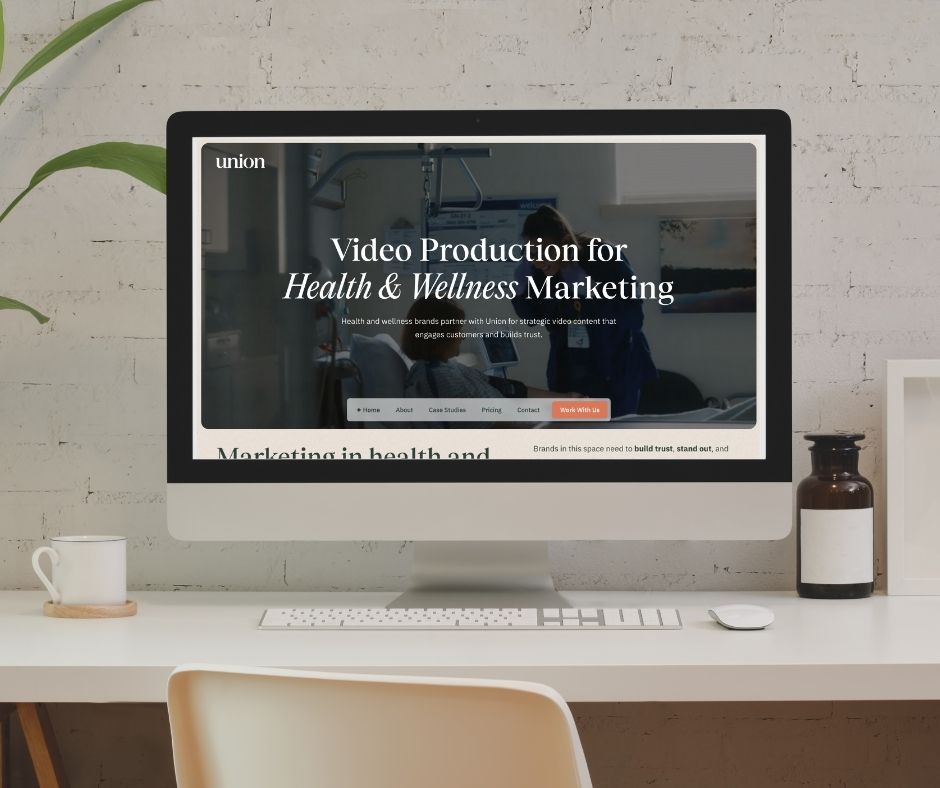 Union Video Agency's website homepage displayed on a desktop computer
