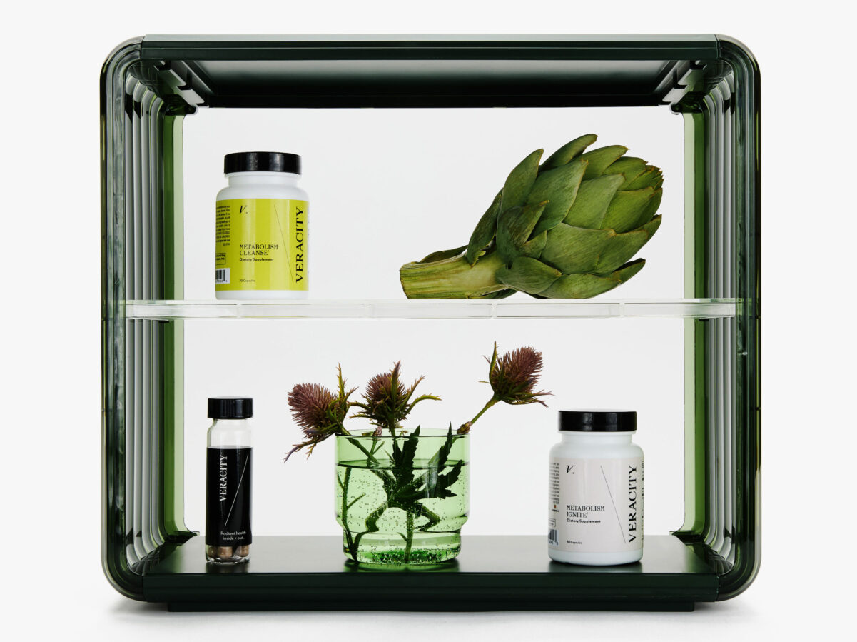 Collection of Veracity products sitting on a shelf