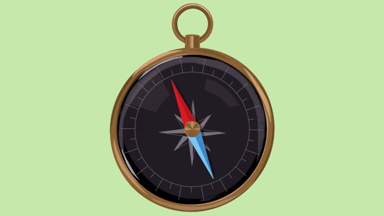 Graphic illustration of a compass
