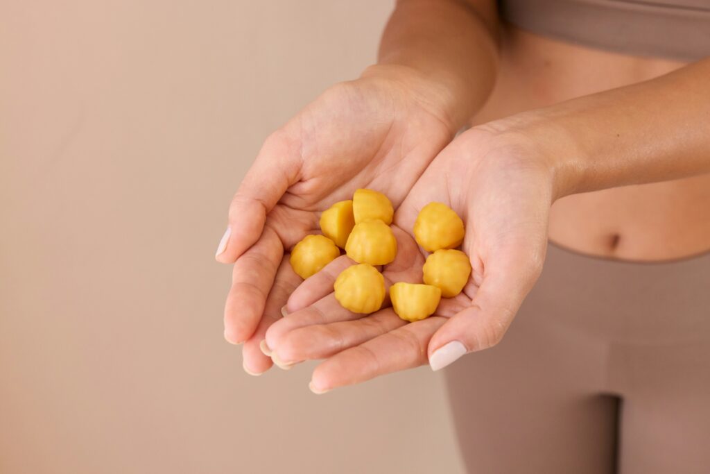 Handful of creatine gummies