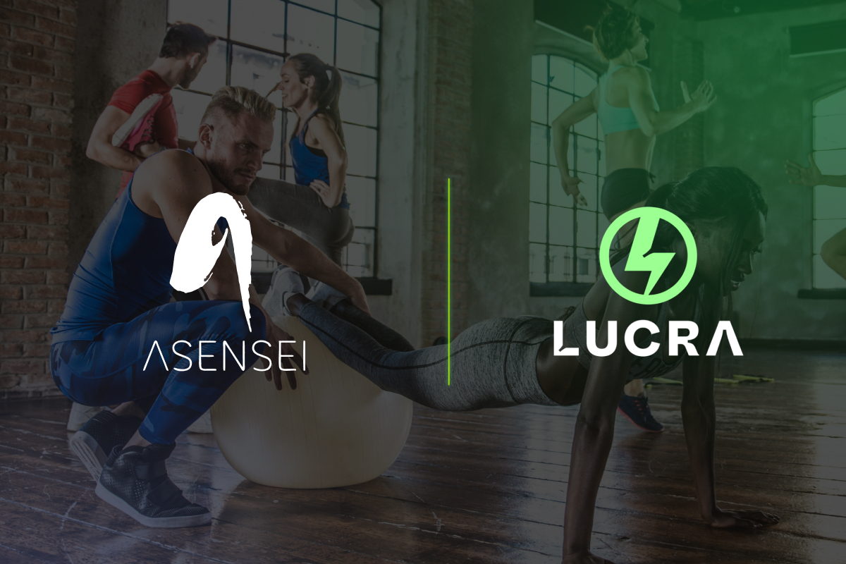 Graphic image with ASENSEI and Lucra logos