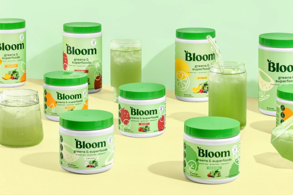 Assorted Bloom Nutrition greens powders