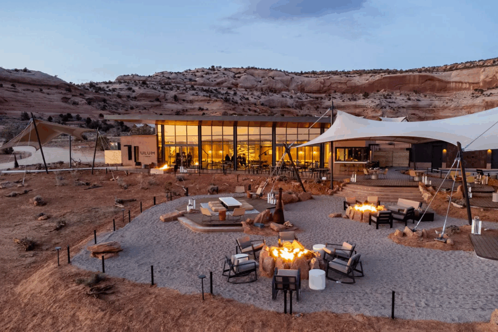 Glamping grounds in the desert near Moab