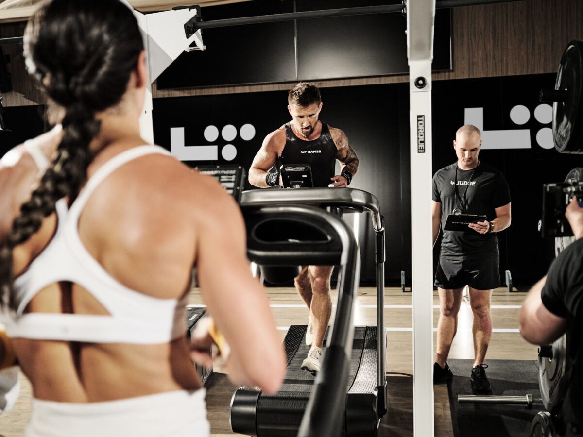 Exercising in Life Time gym