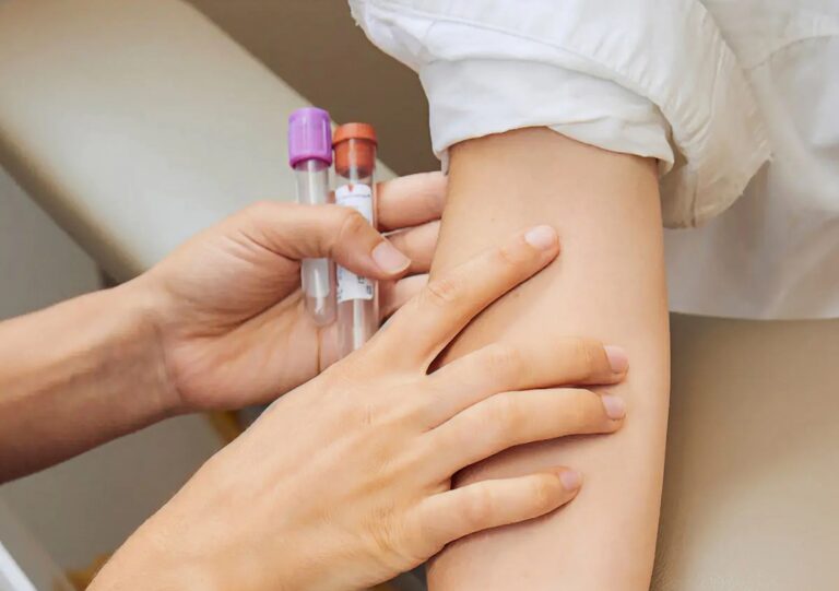 Preparing to give a blood test