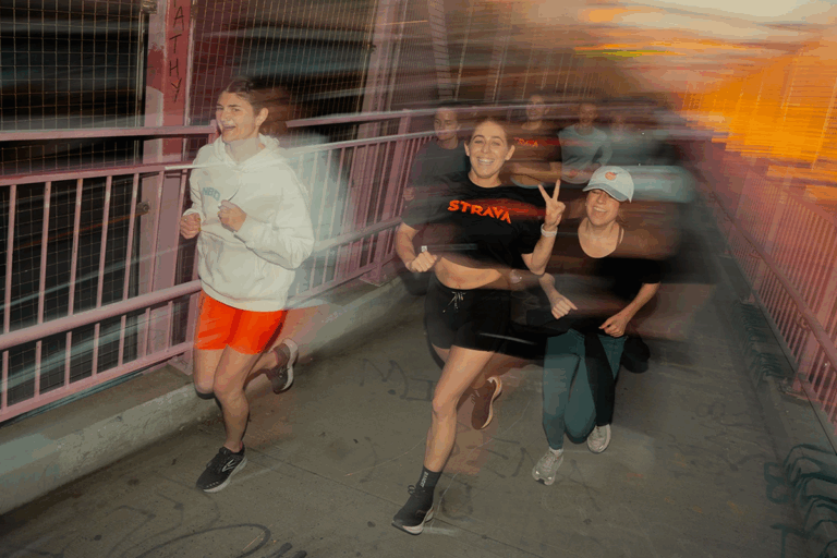 Group of runners wearing Strava gear