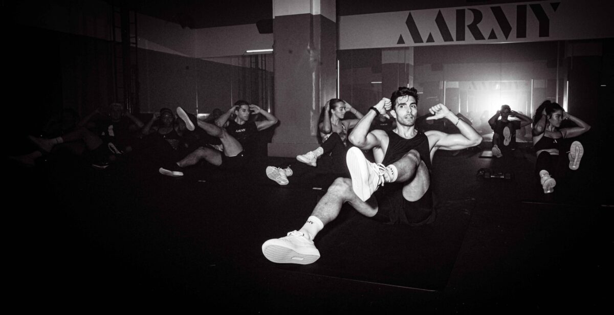 Akin Akman leading a bootcamp workout