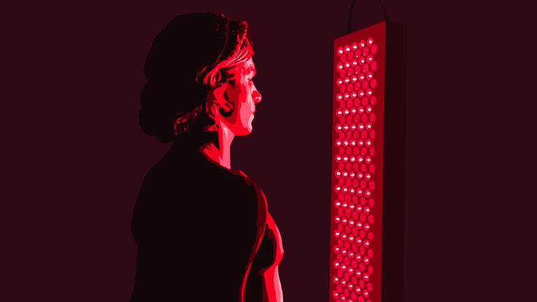 Graphic illustration of red light therapy