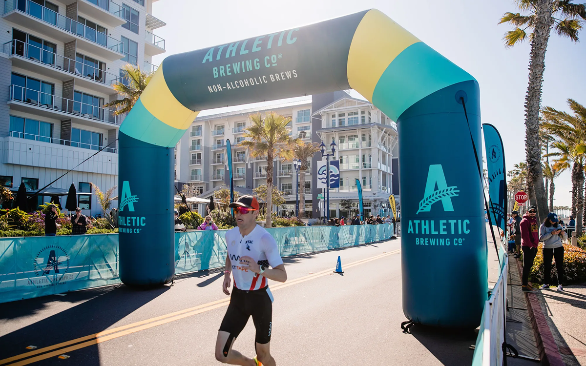 Athletic Brewing running finish line