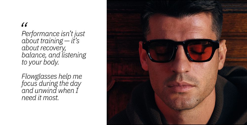 Morata wearing Flowglasses