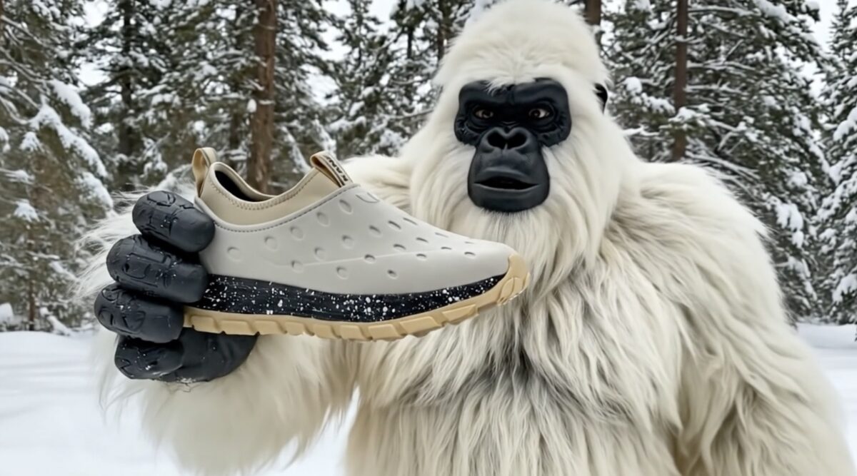 Yeti holding Revive AC shoe