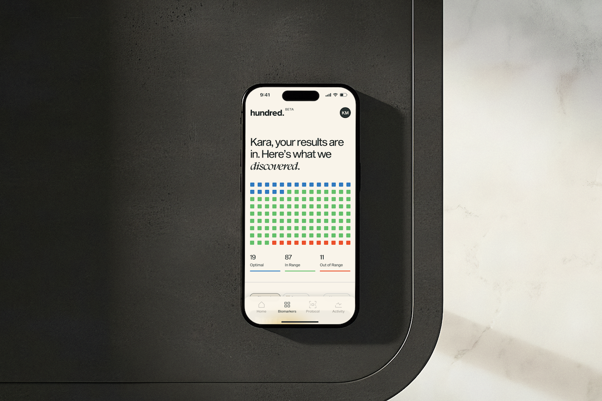 Hundred Health dashboard on phone