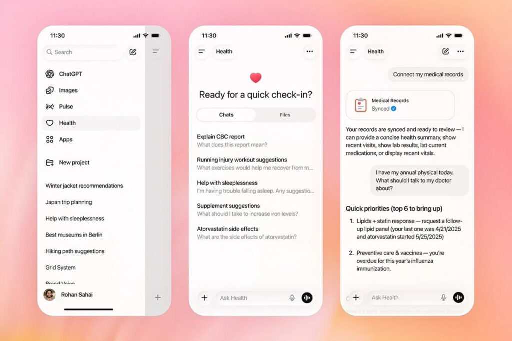 ChatGPT Health dashboard