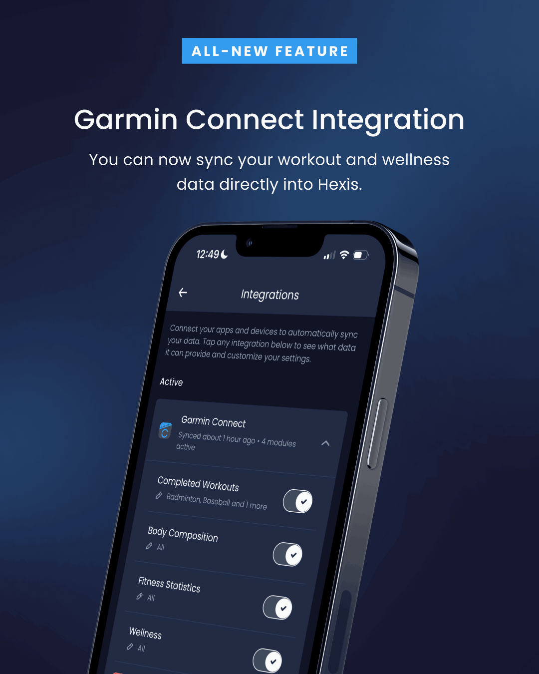 Garmin Connect integration with Hexis