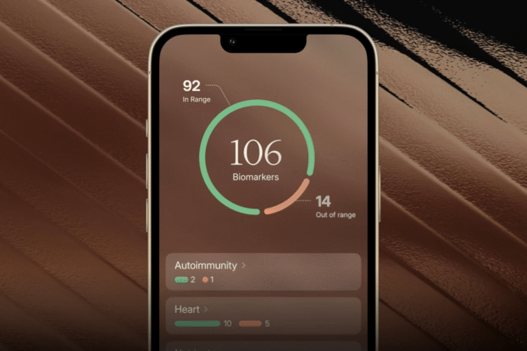 Biomarker measure on Function mobile app