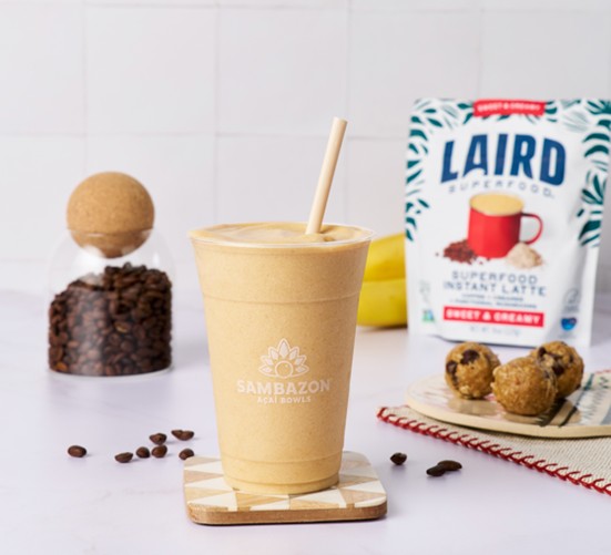 Sambazon x Laird Superfood smoothie