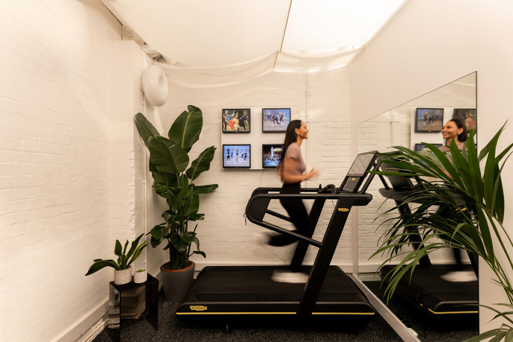 Woman running on a treadmill