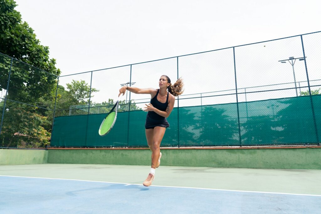 Woman playing tennis