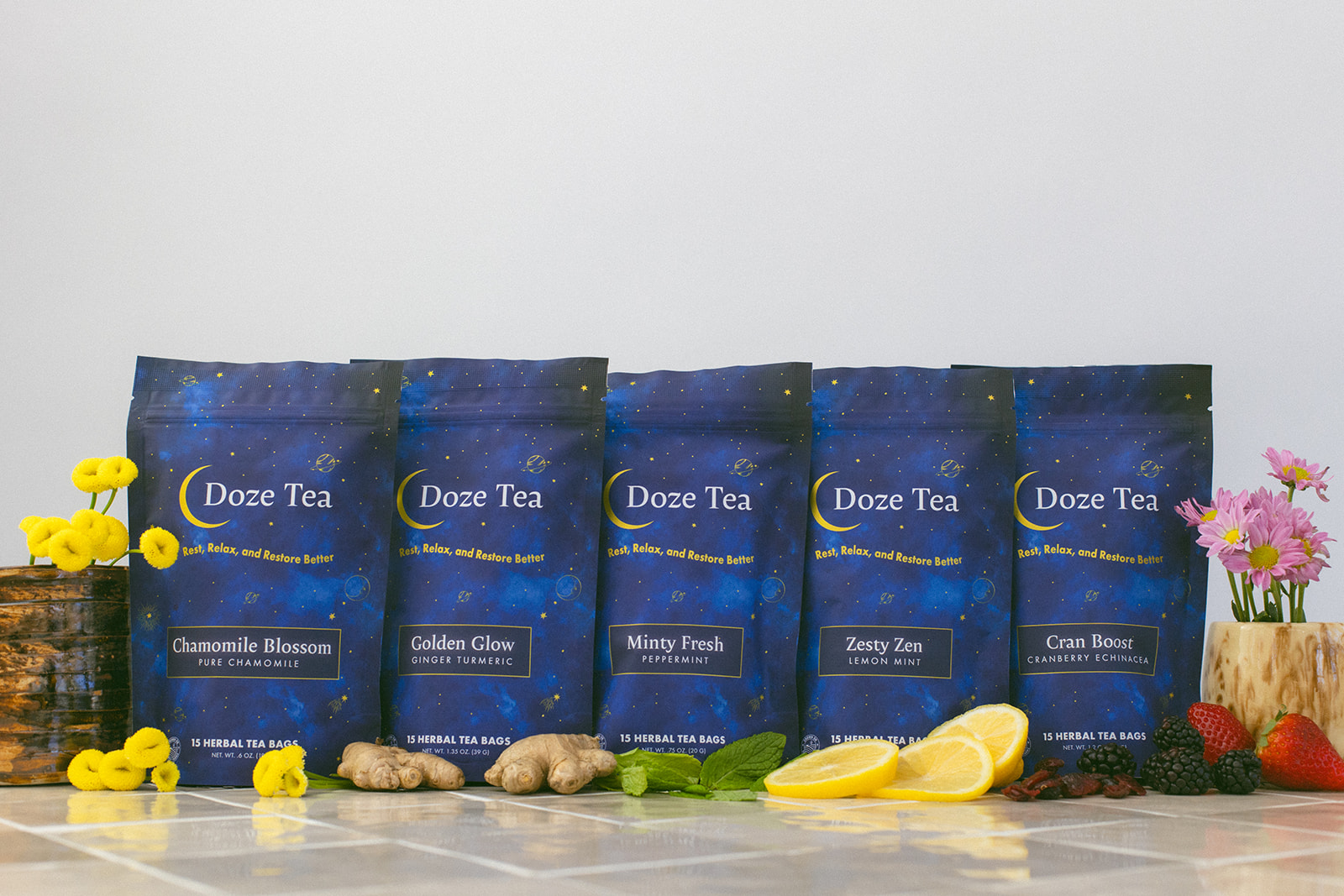 Doze Tea assorted products