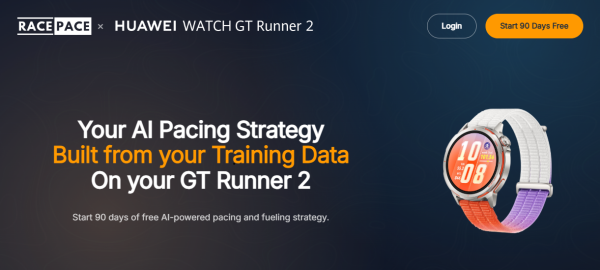 Your AI Pacing Strategy Built from your Training Data On your GT Runner 2