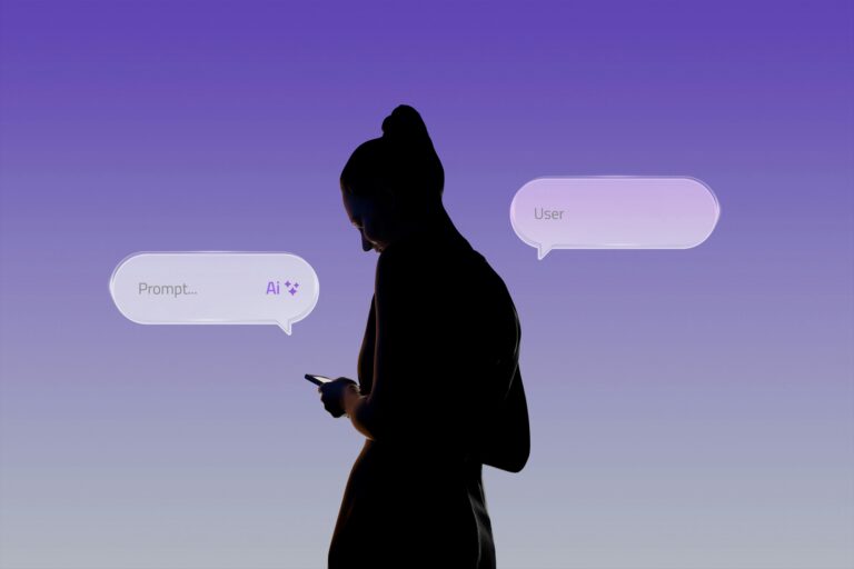 Person using a mobile chatbot