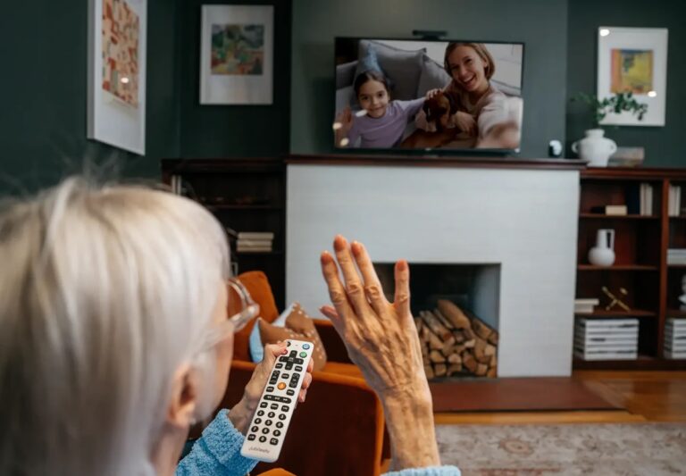 Senior woman using JubileeTV