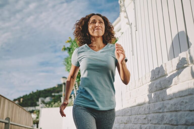 Woman jogging outdoors