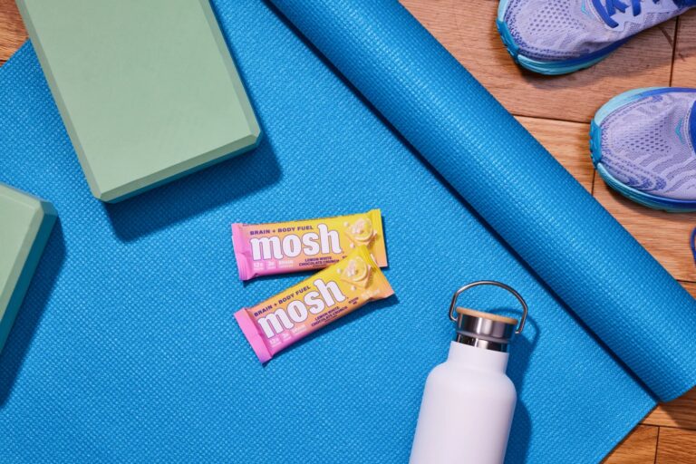 MOSH bars on a yoga mat