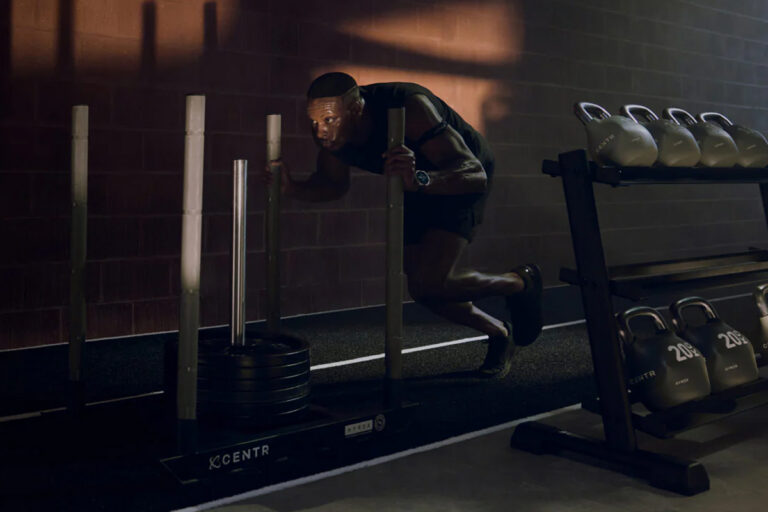 Sled push with Amazfit wearable