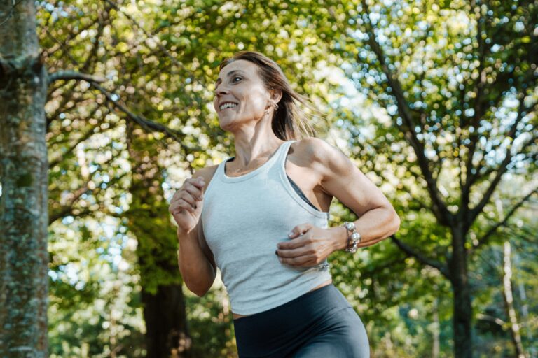 Woman running outdoors