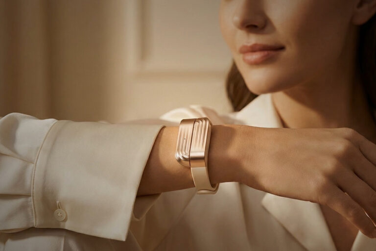 Woman wearing Clair Health wristband