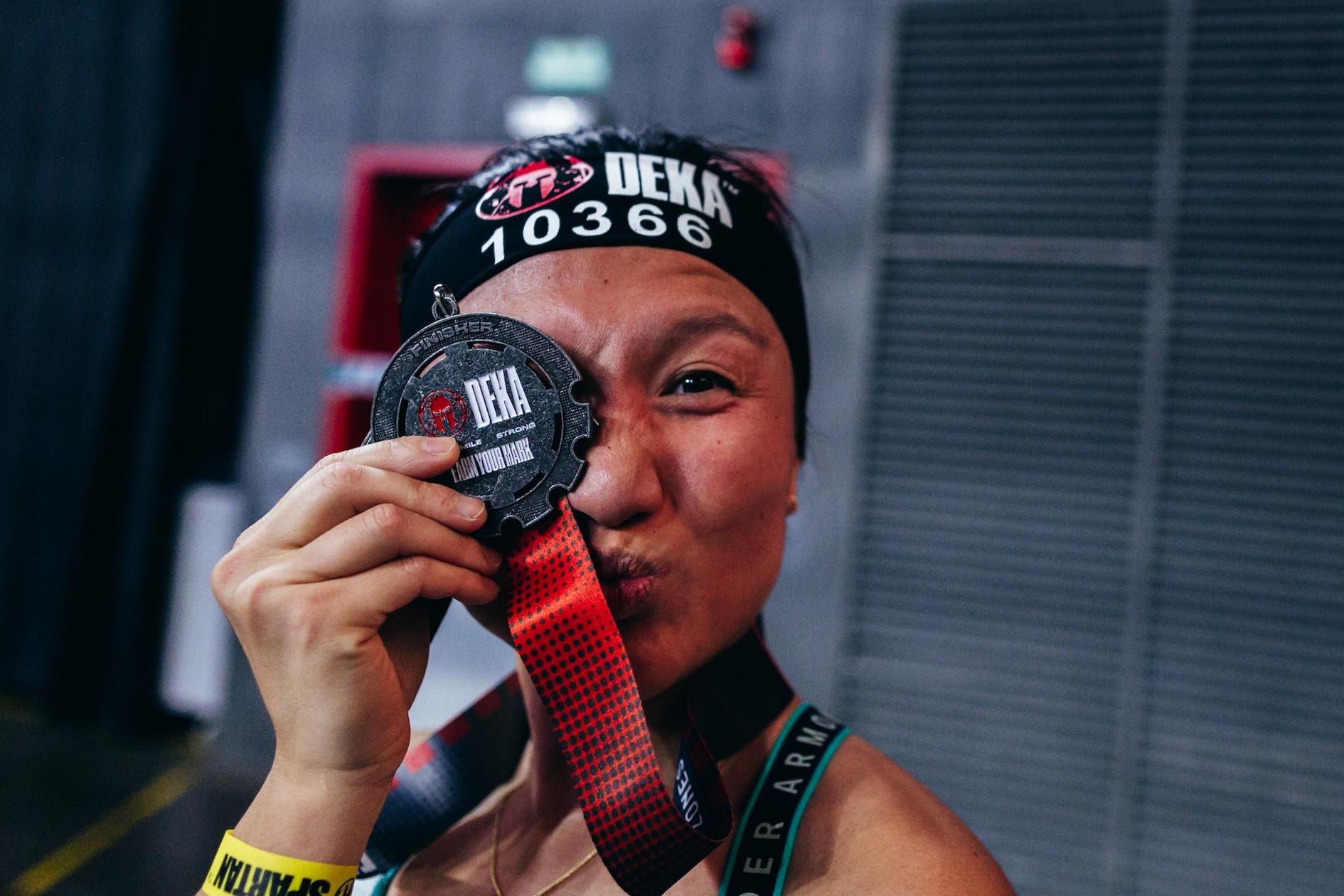 Deka competitor with medal