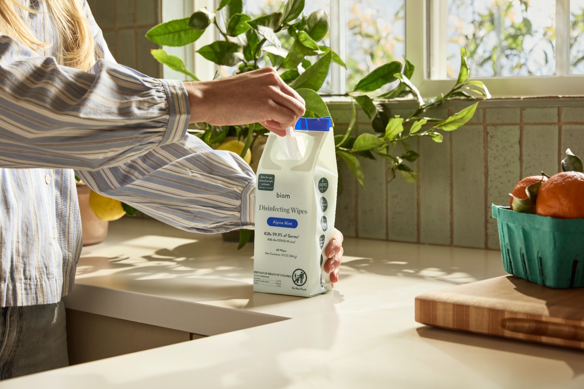 Biom disinfecting kitchen wipes