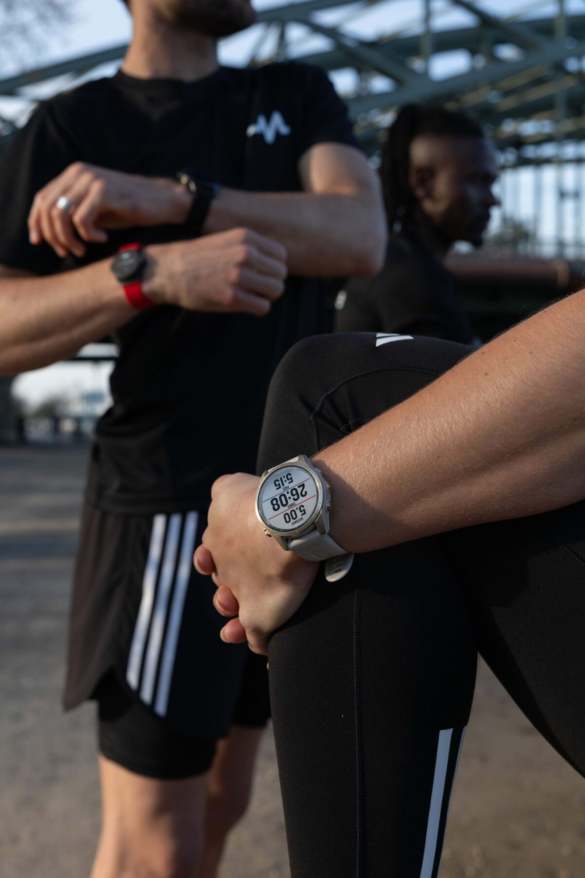 Runners wearing Garmin watches