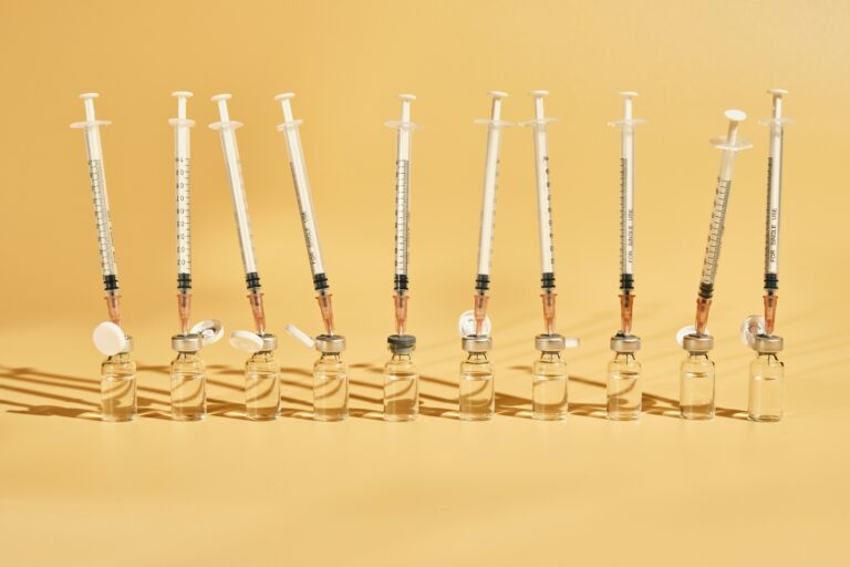 Row of peptide injections