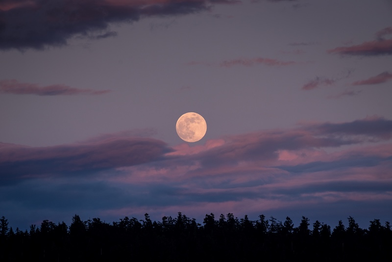 Night sky with full moon