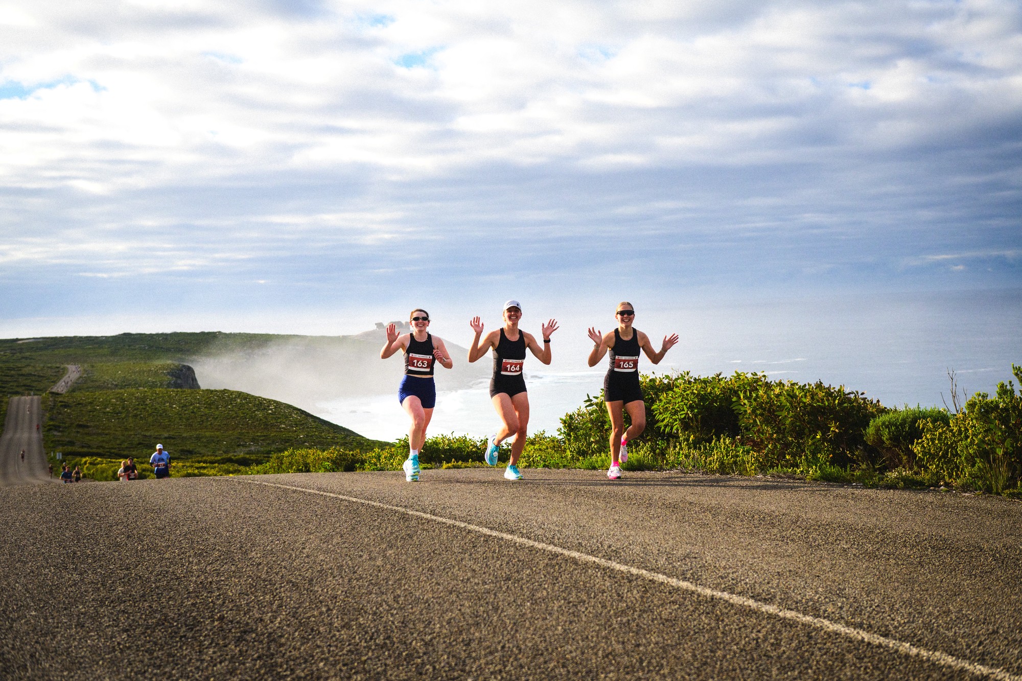Group of three runners at the 2026 Kangaroo Island Marathon, Half Marathon and Sealink 10K